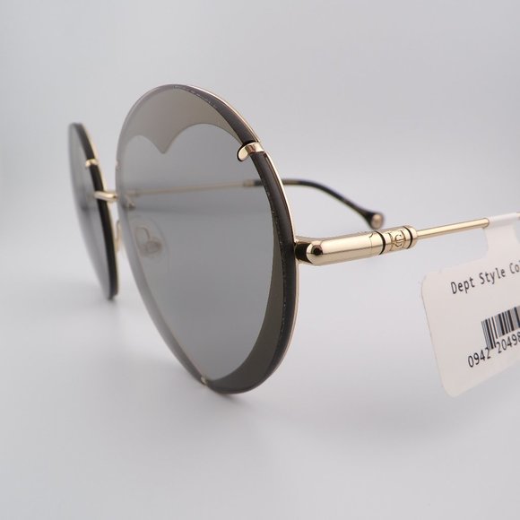 Carolina Herrera Heart Cut Out Shades, Round Rimless Stainless Steel Unique Y2K main image 15